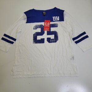 NEW XL NEW YORK GIANTS BLUE LONG SLEEVE SOFT TOP SHIRT EXTRA LARGE NFL NWT